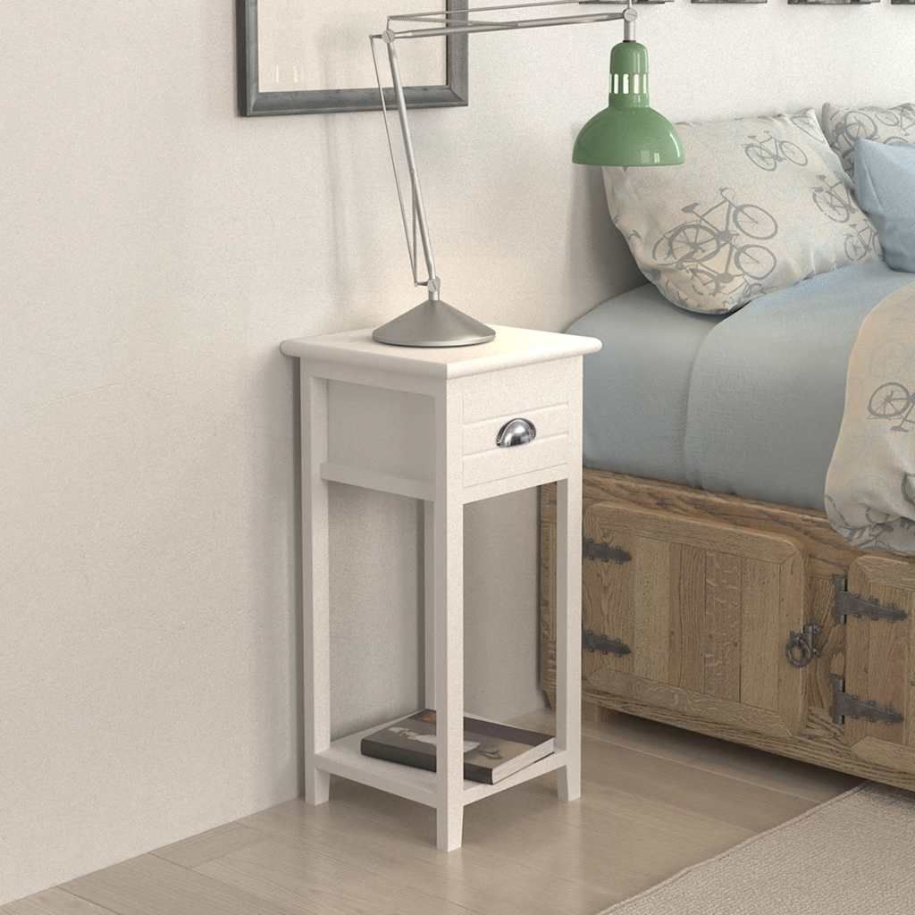 Comodino con 1 Cassetto Bianco vidaXL