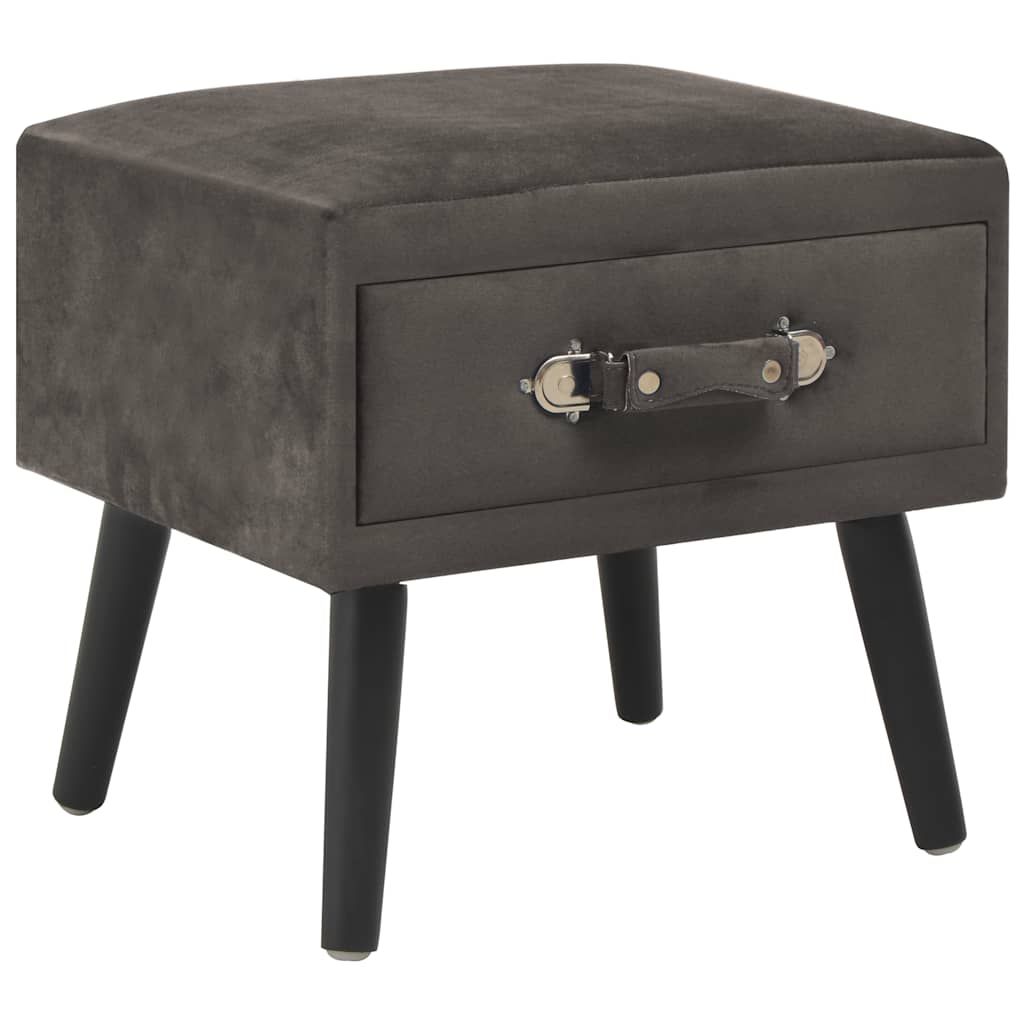 Comodini Grigi 2 pz 40x35x40 cm in Velluto vidaXL