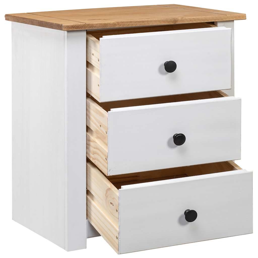 Comodino Bianco 46x40x57 cm in Legno di Pino Panama Range vidaXL