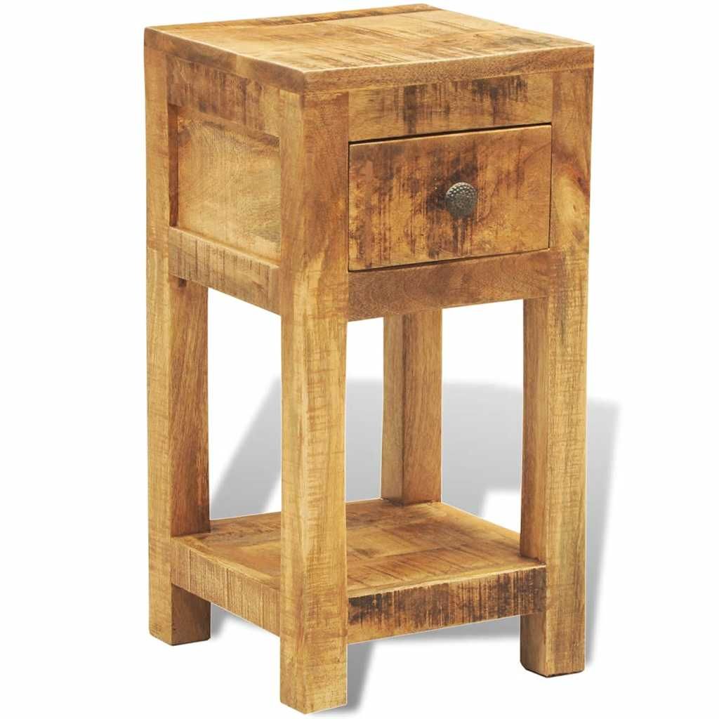 Comodino con 1 Cassetto in Legno Massello di Mango vidaXL