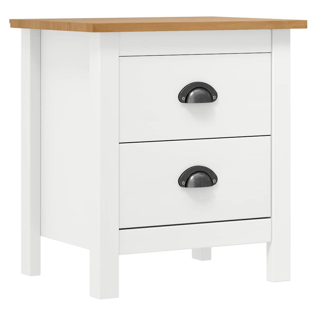 Comodini Hill Bianchi 2 pz 46x35x49,5 cm Legno Massello di Pino vidaXL