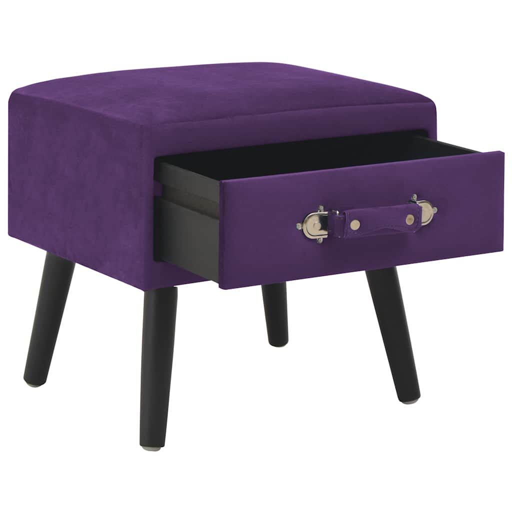 Comodino Viola Scuro 40x35x40 cm in Velluto vidaXL