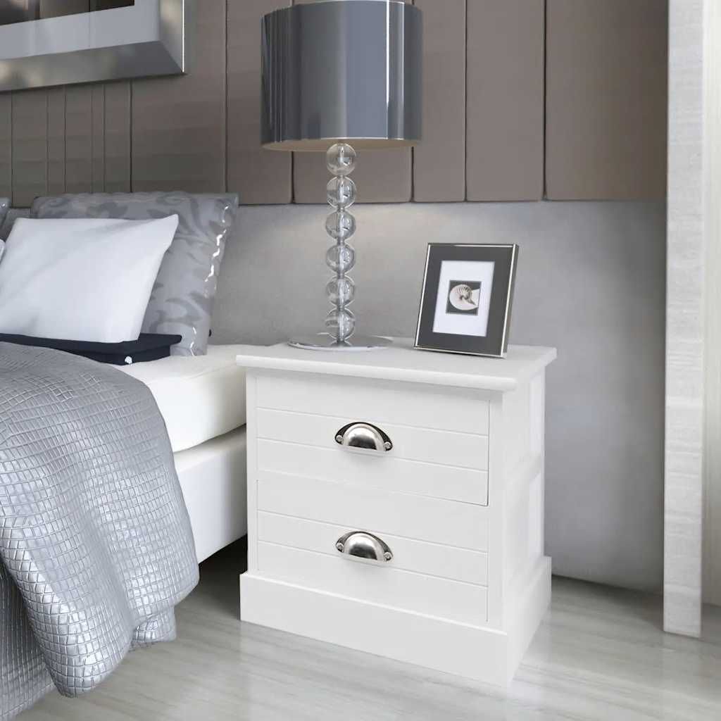 Comodini In Stile Francese 2 Pezzi Bianco vidaXL