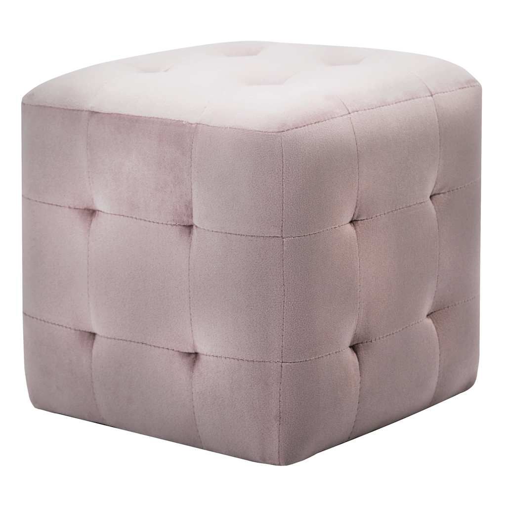 Comodini 2 pz Rosa 30x30x30 cm in Tessuto Vellutato vidaXL
