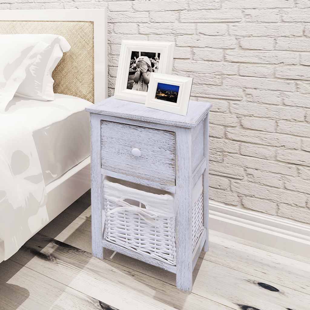 Comodino in Legno Bianco vidaXL