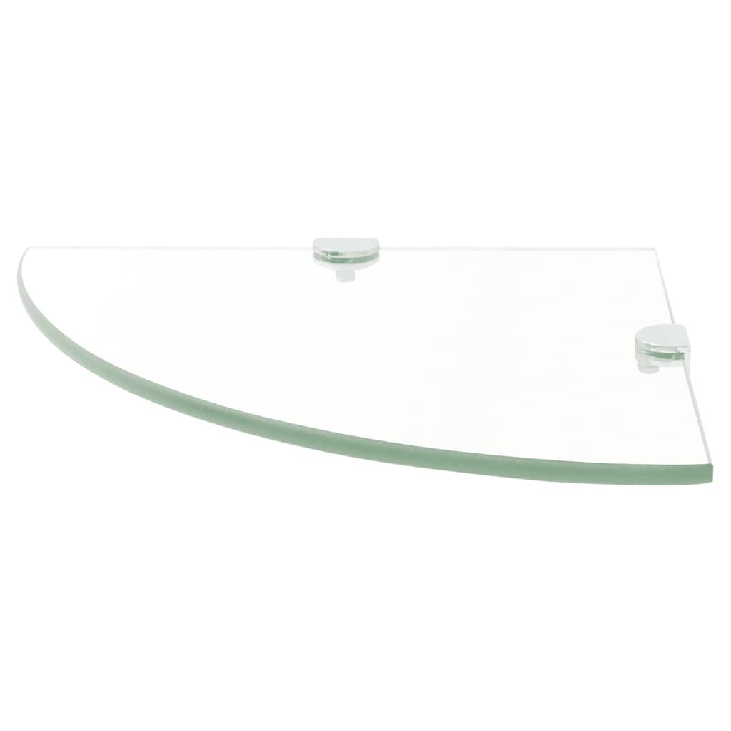 Scaffale Angolare Supporti Cromati in Vetro Trasparente 35x35cm vidaXL