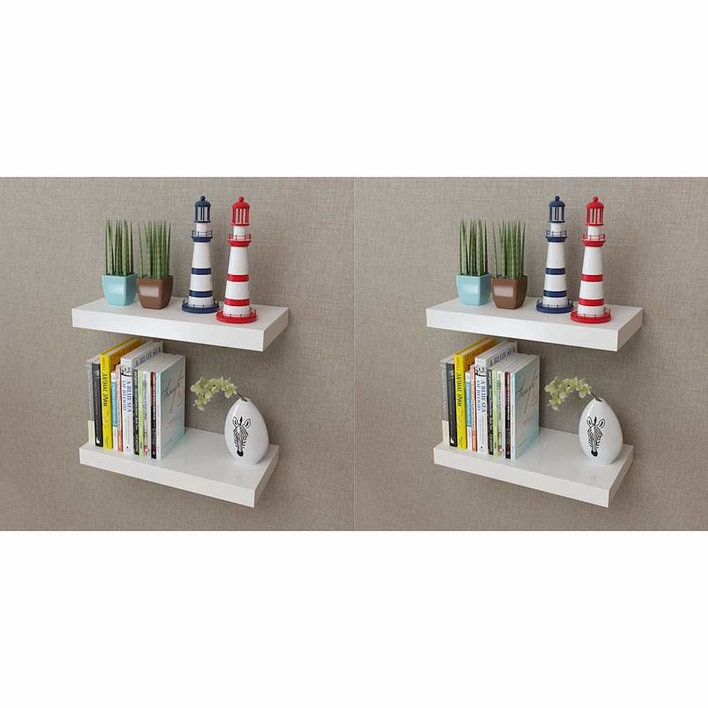 Mensole a Parete 4 pz Bianche 40 cm vidaXL