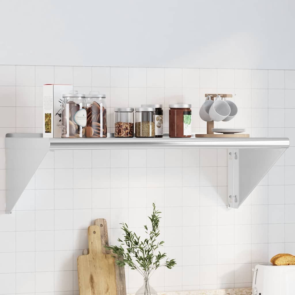Mensola a Muro 100x45x31 cm Argento in Acciaio Inossidabile vidaXL