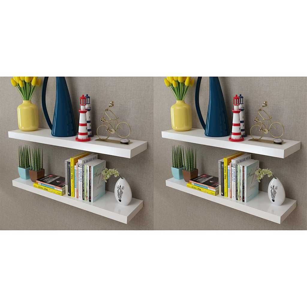 Mensole a Parete 4 pz Bianche 80 cm vidaXL