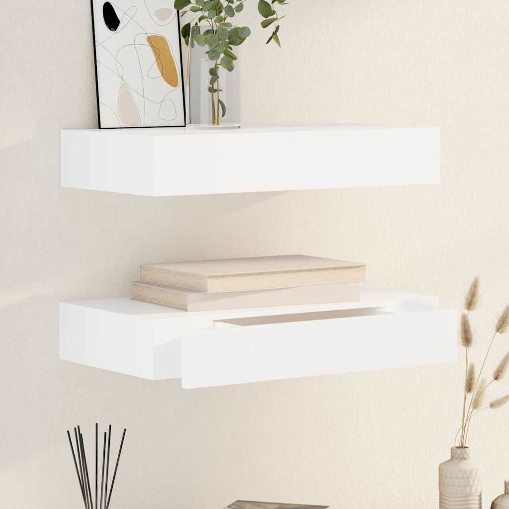 Mensole con Cassetti 2 pz Bianco 48 cm vidaXL