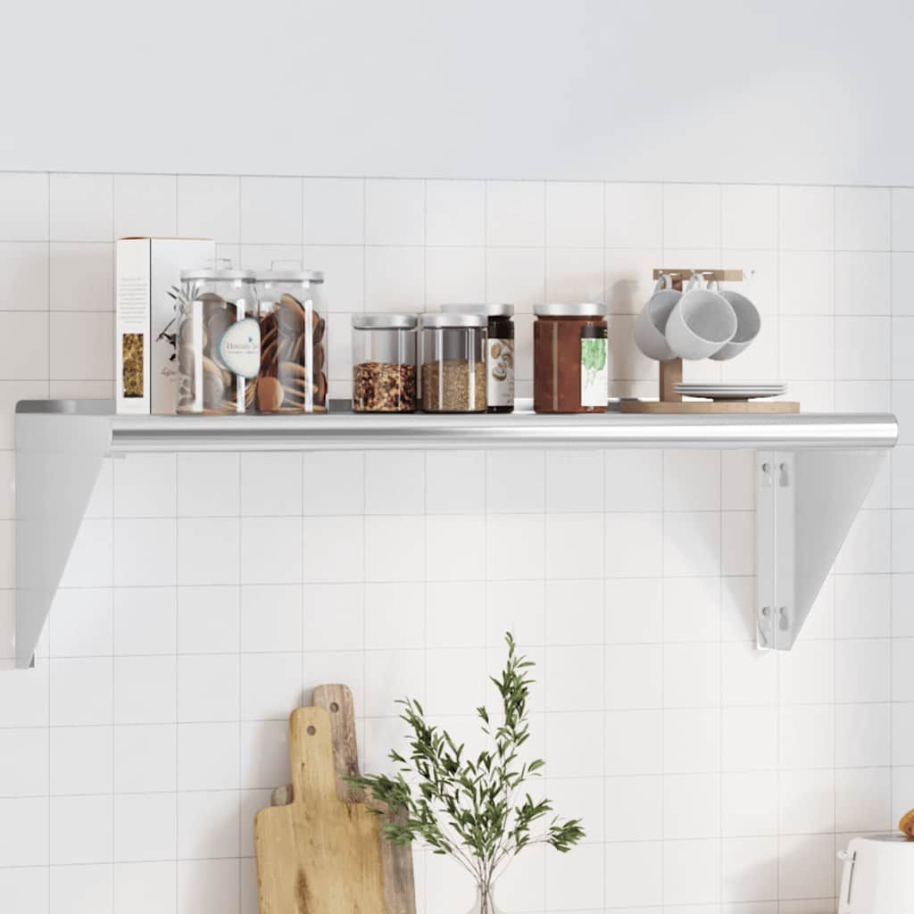 Mensola a Muro 100x30x31 cm Argento in Acciaio Inossidabile vidaXL
