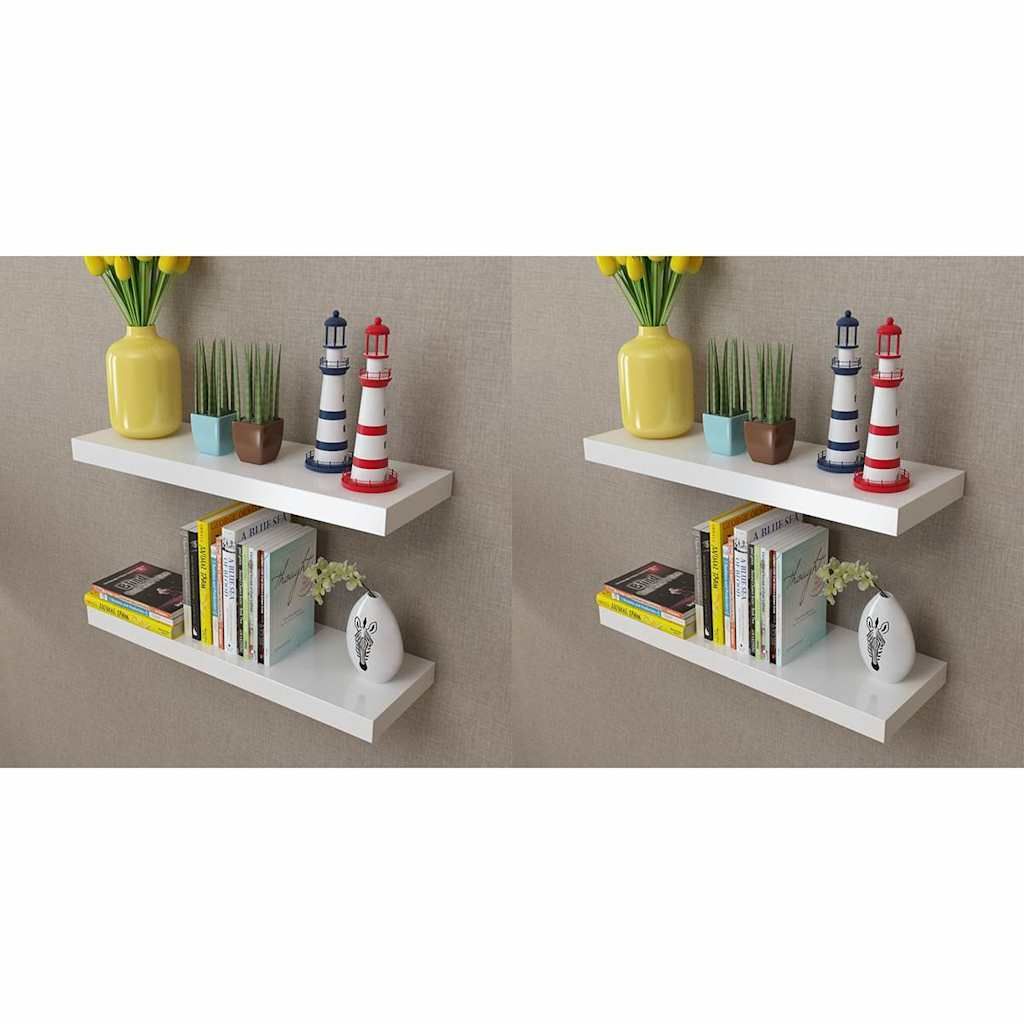 Mensole a Parete 4 pz Bianche 60 cm vidaXL