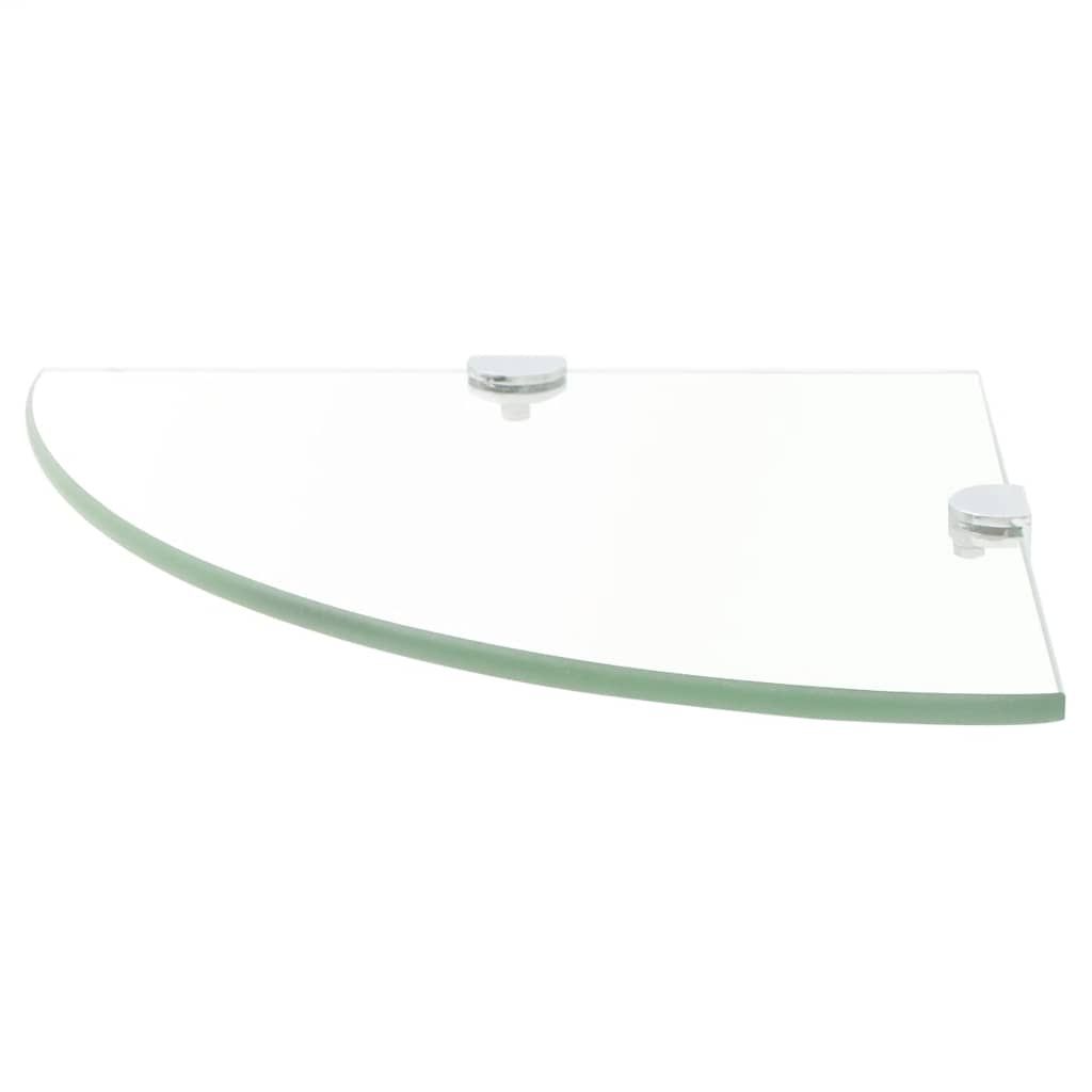 Scaffale Angolare Supporti Cromati in Vetro Trasparente 25x25cm vidaXL