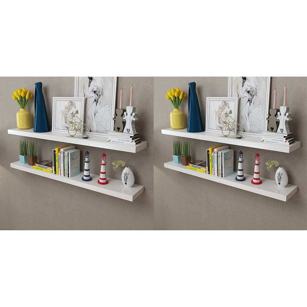 Mensole a Parete 4 pz Bianco 120 cm vidaXL