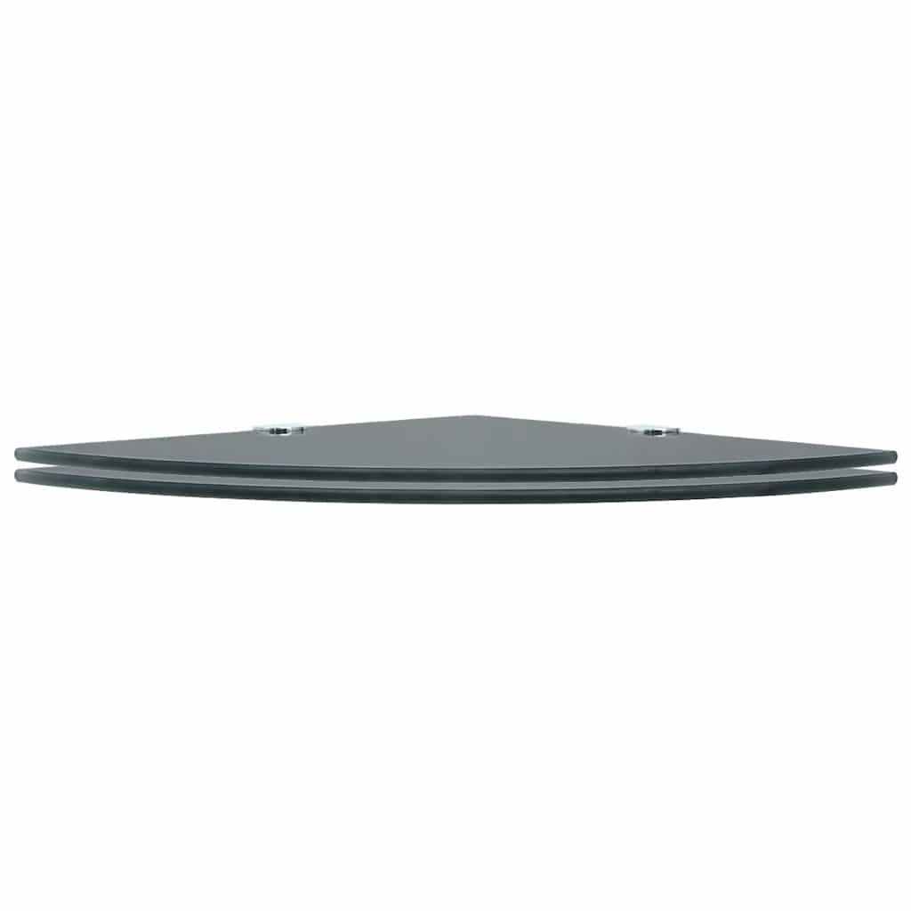 Scaffali Angolari 2 pz Supporti Cromati e Vetro Nero 35x35 cm vidaXL