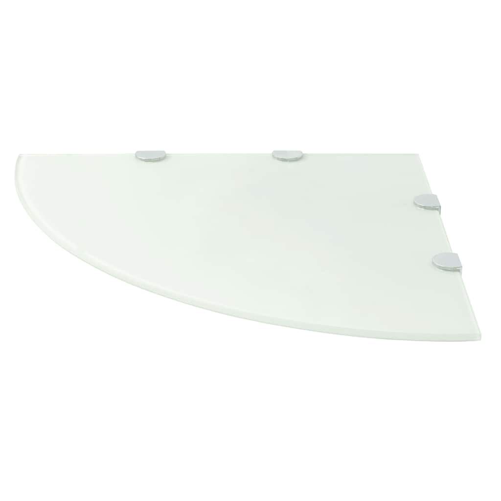 Scaffale Angolare con Supporti Cromati Vetro Bianco 45x45 cm vidaXL
