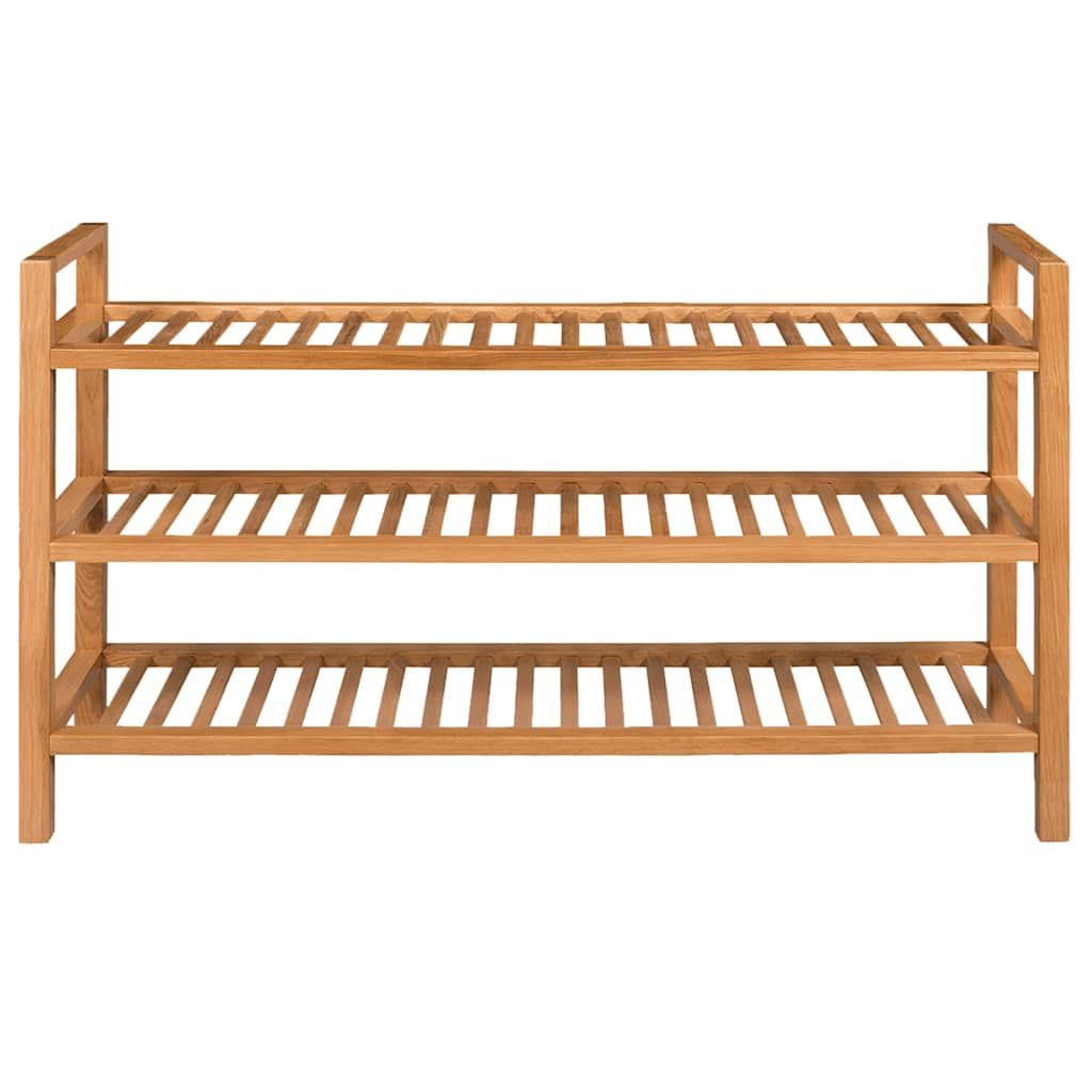 Scarpiera con 3 Ripiani 100x27x60 cm in Massello di Rovere vidaXL