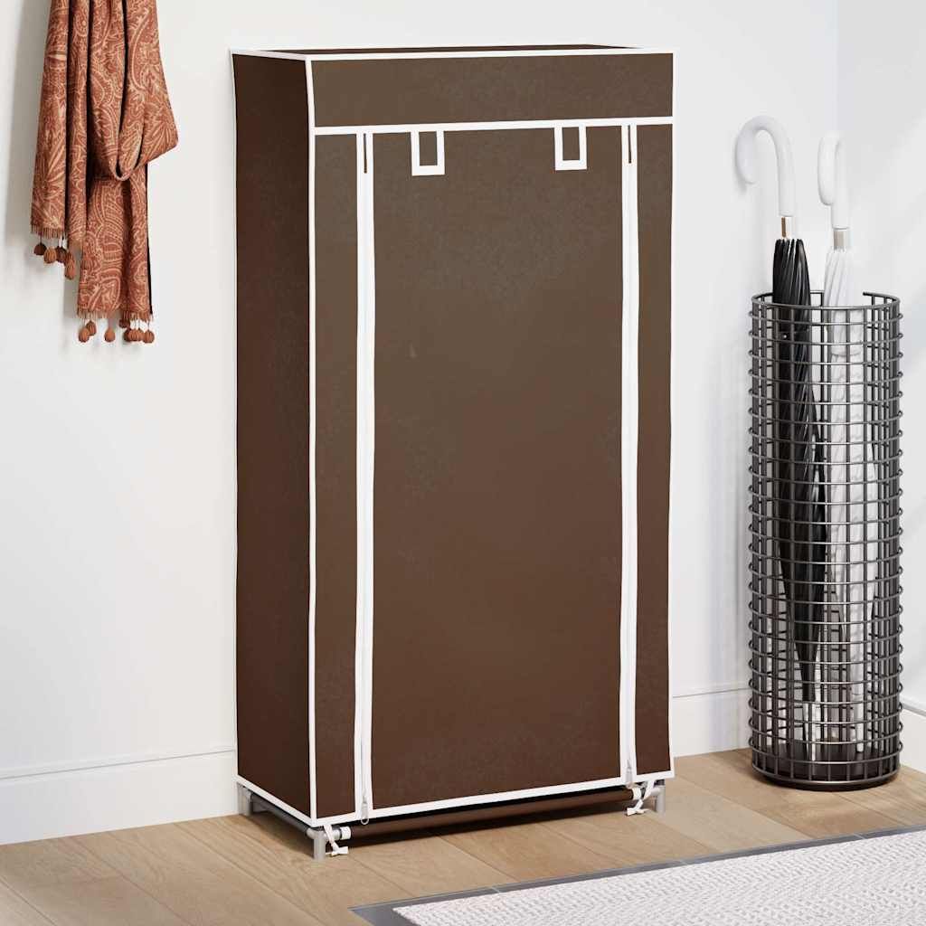 Scarpiera in Tessuto Richiudibile 58 x 28 x 106 cm Marrone vidaXL