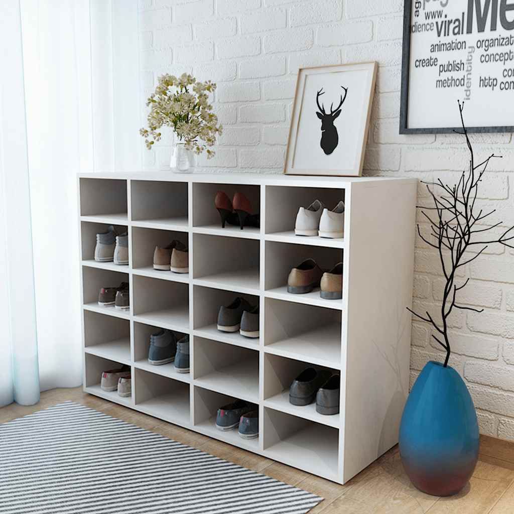 Scarpiera in Legno Multistrato 92x30x67,5 cm Bianca vidaXL