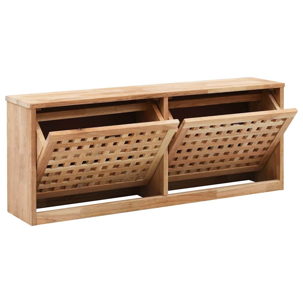 Panca con Scarpiera 94x20x38 cm in Legno Massello di Noce vidaXL