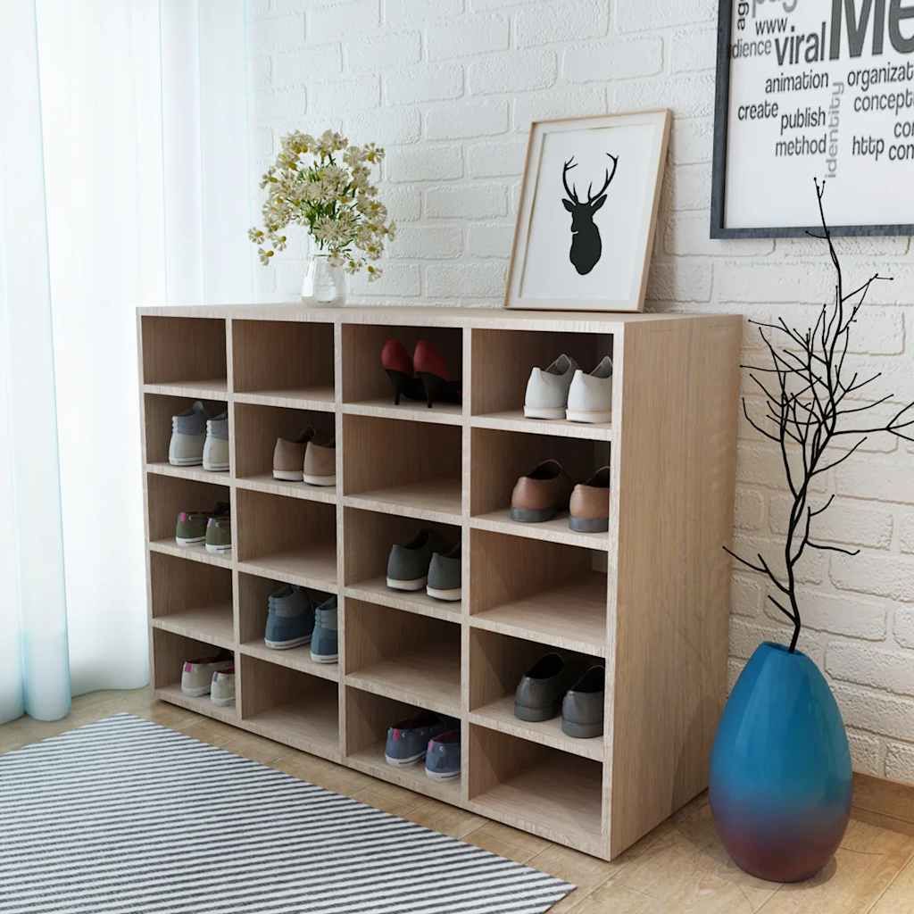 Scarpiera in Legno Multistrato 92x30x67,5 cm Rovere vidaXL