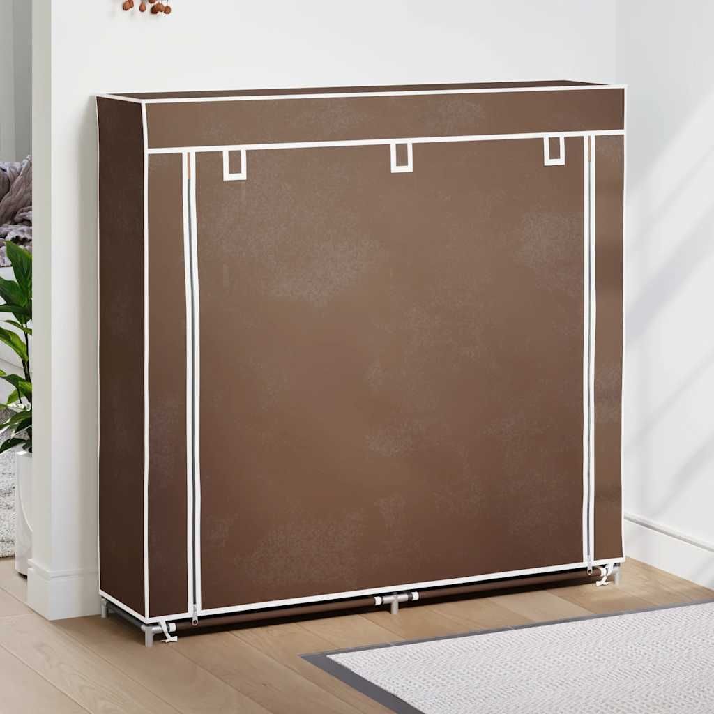 Scarpiera in Tessuto Richiudibile 115 x 28 x 110 cm Marrone vidaXL