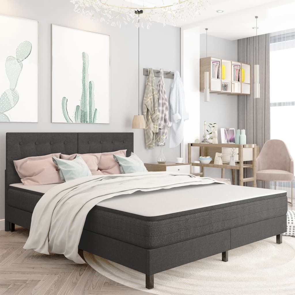 Testiera Letto Trapuntata Grigio Scuro in Tessuto 160x200 cm vidaXL