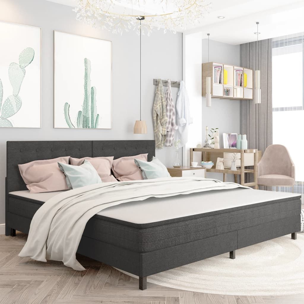 Testiera Letto Trapuntata Grigio Scuro in Tessuto 200x200 cm vidaXL