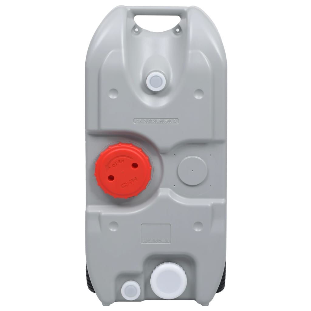 Serbatoio d'Acqua con Ruote per Campeggio 40 L Grigio vidaXL