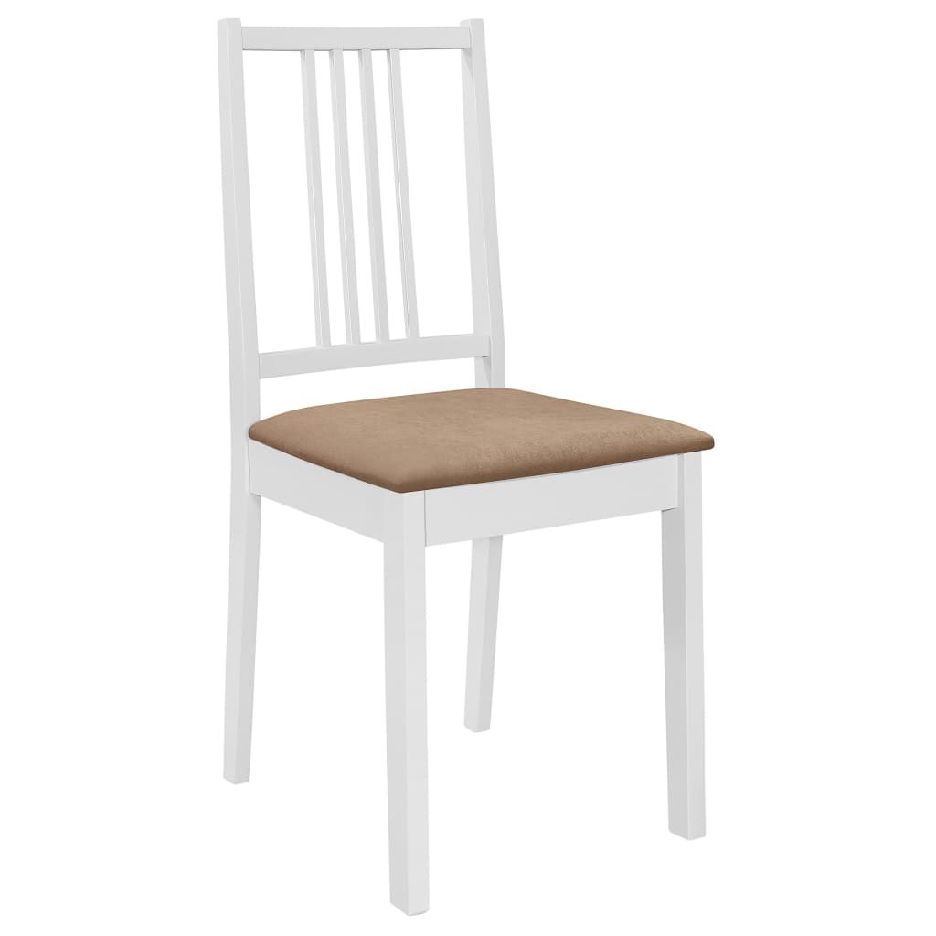 Sedie da Pranzo con Cuscini 2 pz Bianche in Legno Massello vidaXL