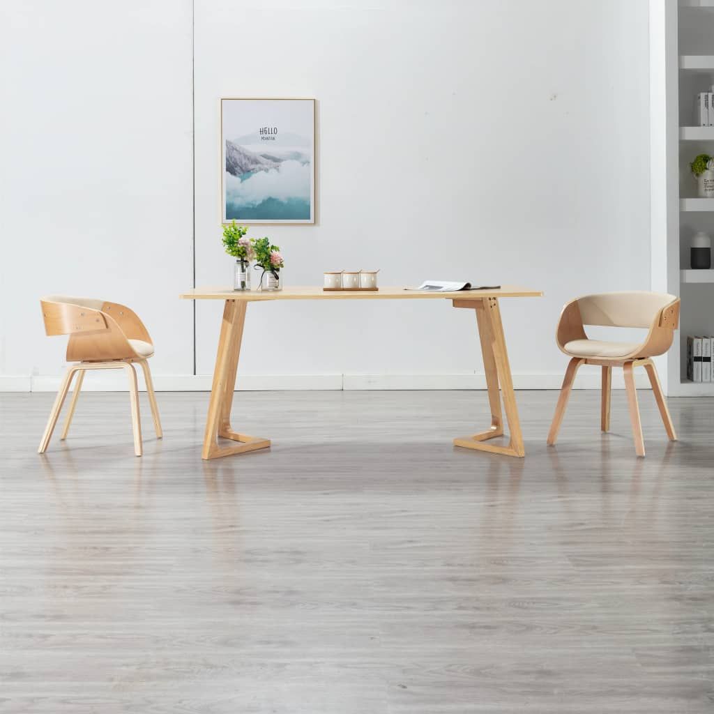Sedia da Pranzo in Legno Piegato e Similpelle Crema vidaXL