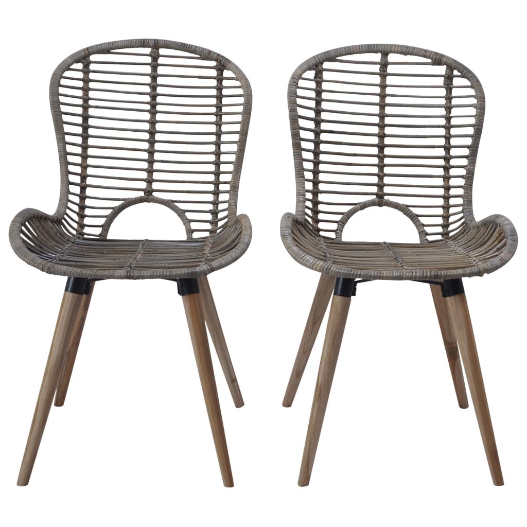Sedie da Pranzo 6 pz Marroni in Rattan Naturale vidaXL