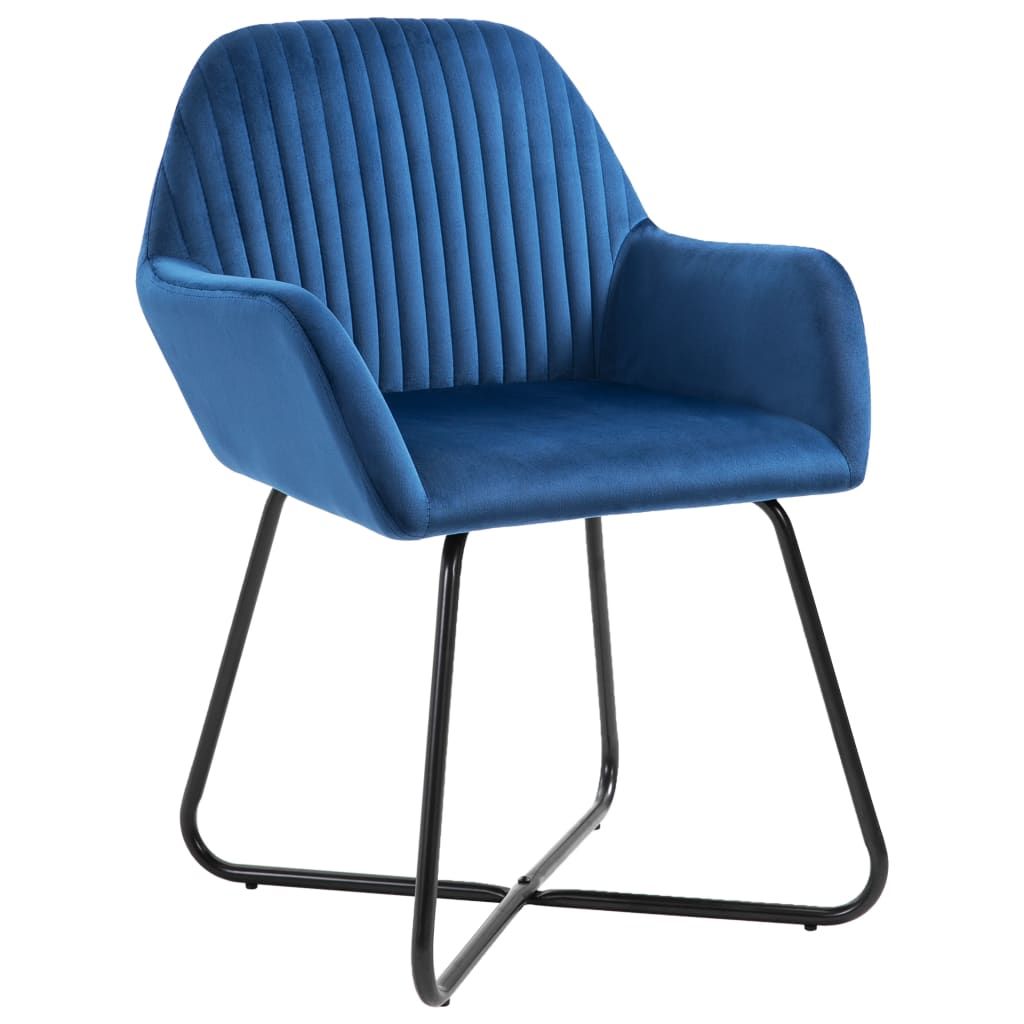 Sedie da Pranzo 2 pz Blu in Velluto vidaXL