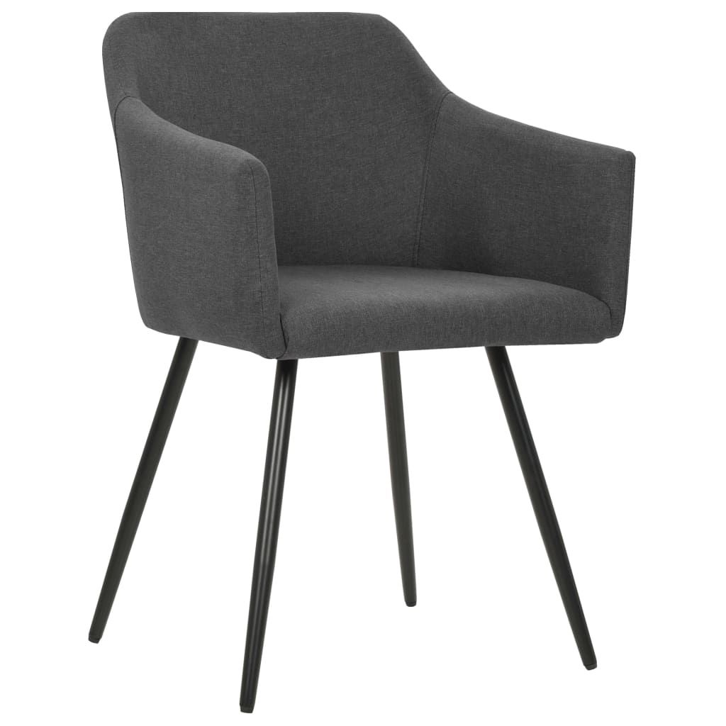 Sedie da Pranzo 4 pz Grigio Scuro in Tessuto vidaXL