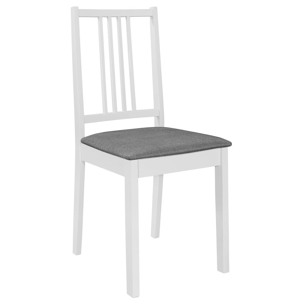 Sedie da Pranzo con Cuscini 6 pz Bianche in Legno Massello vidaXL
