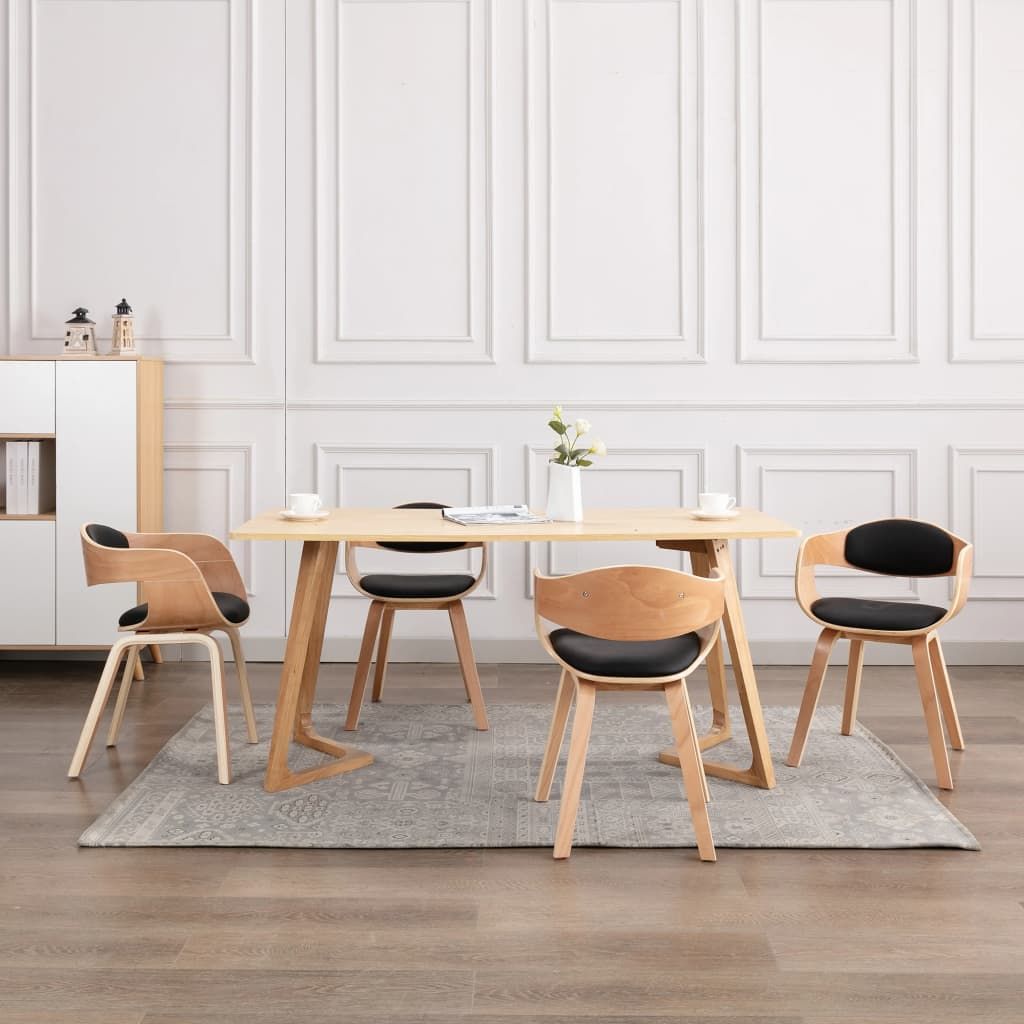 Sedie da Pranzo 4 pz in Legno Curvato e Similpelle vidaXL