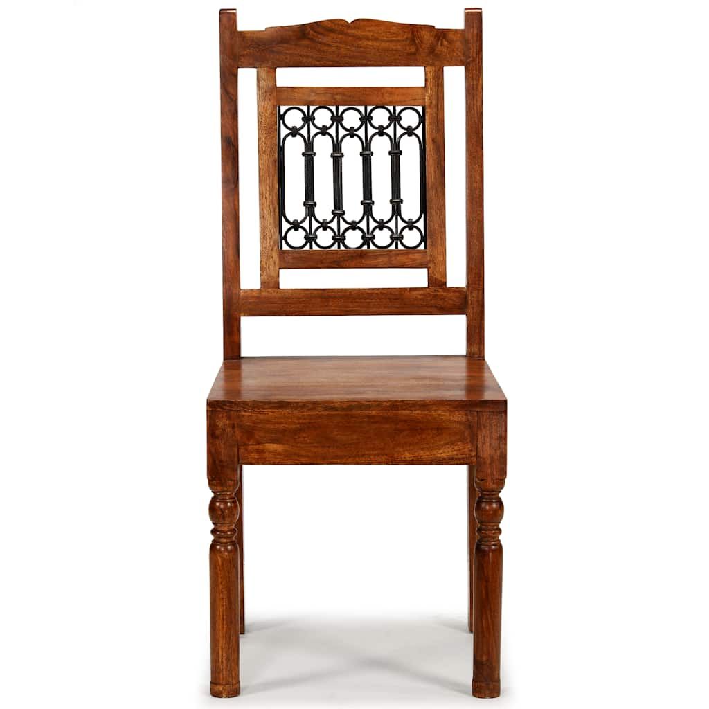 Sedie da Pranzo Classiche 2 pz in Legno Massello Finitura Ambra vidaXL