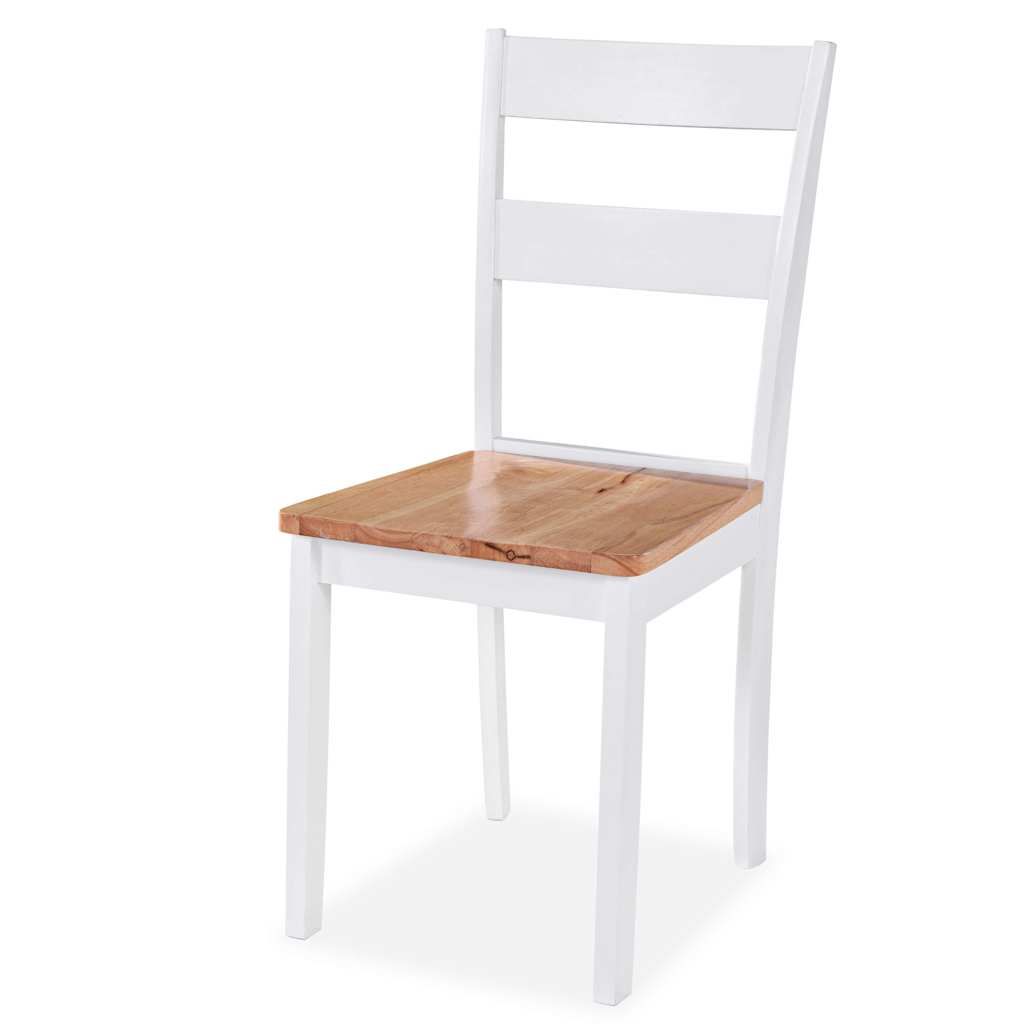 Sedie da Pranzo 6 pz Bianche in Legno Massello di Hevea vidaXL