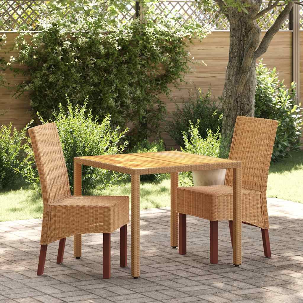 Sedie da Pranzo 2 pz Marroni in Rattan Naturale vidaXL