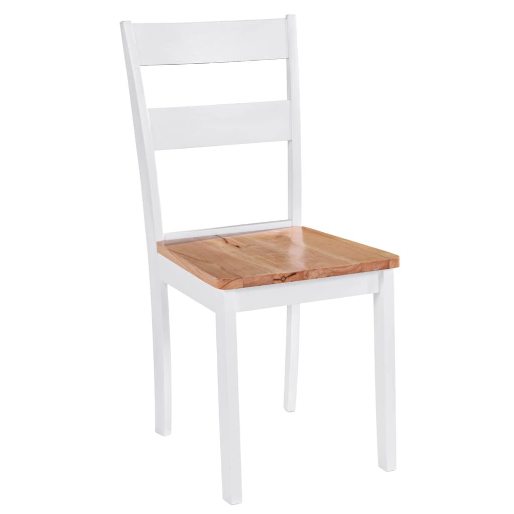 Sedie da Pranzo 4 pz Bianche in Legno Massello di Hevea vidaXL