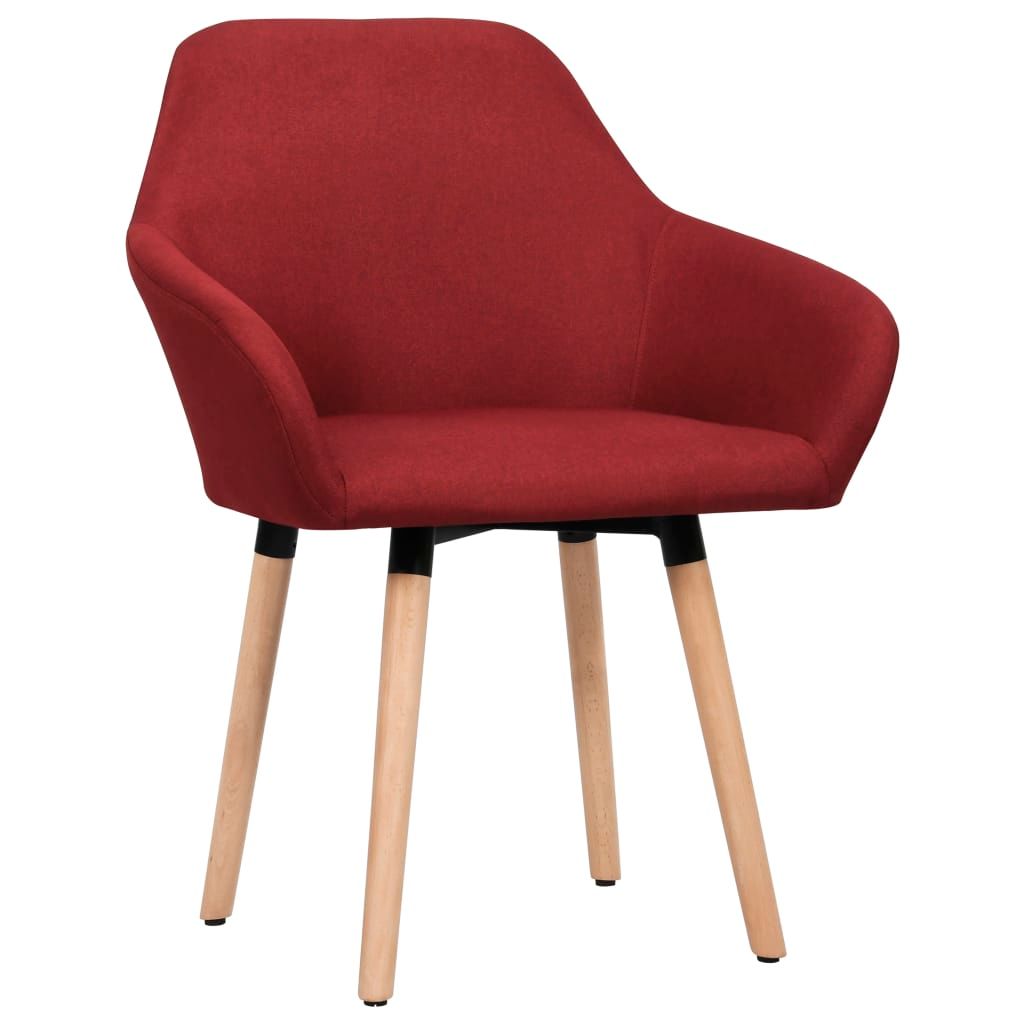 Sedie da Pranzo 2 pz Rosso Vino in Tessuto vidaXL