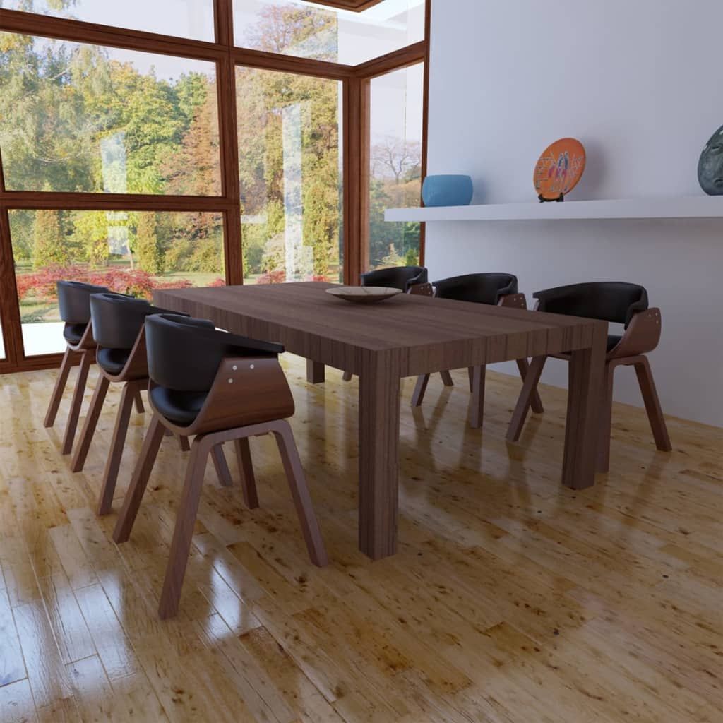 Sedie da Pranzo 6 pz in Legno Piegato e Similpelle vidaXL