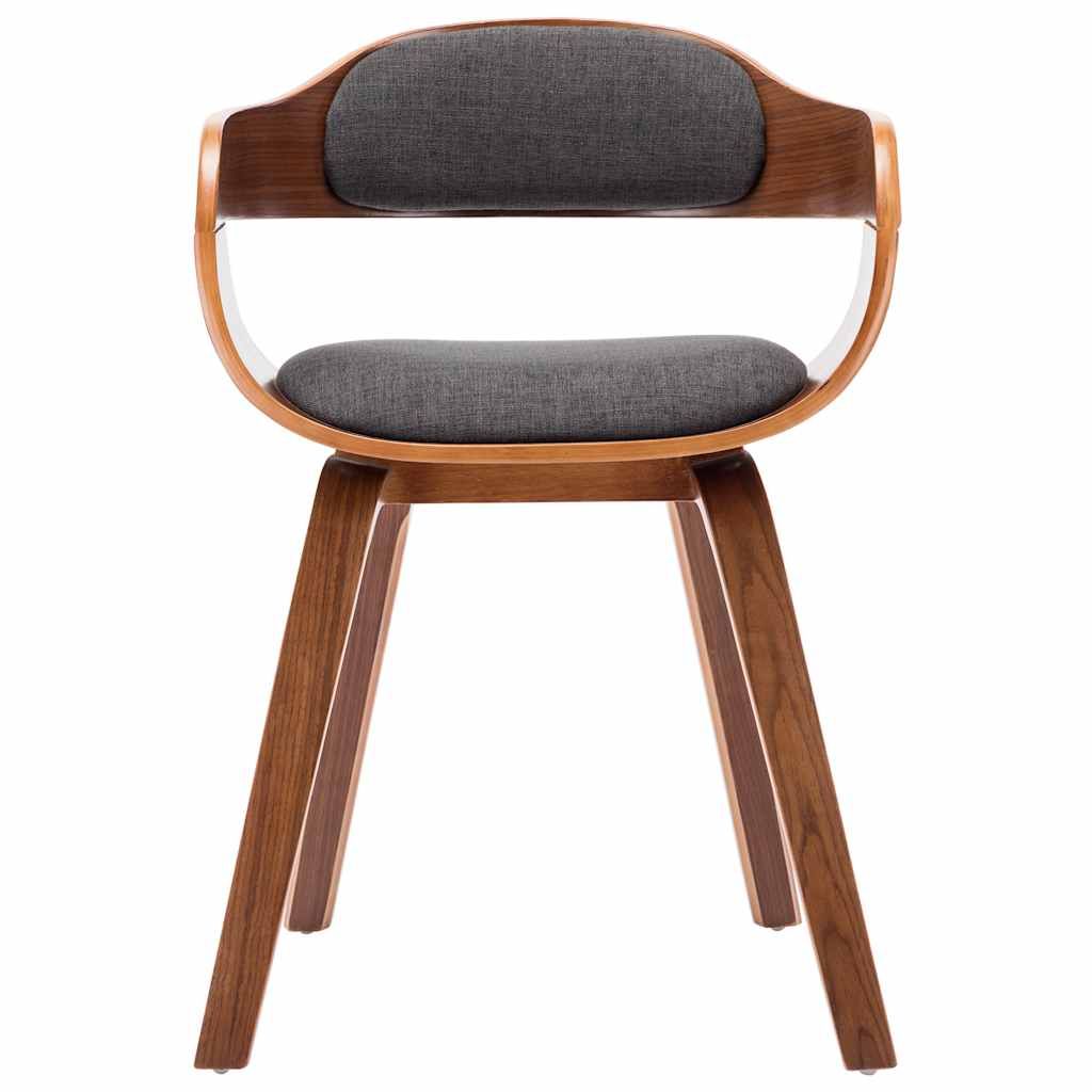 Sedia da Pranzo Grigio Scuro in Tessuto e Legno Curvato vidaXL