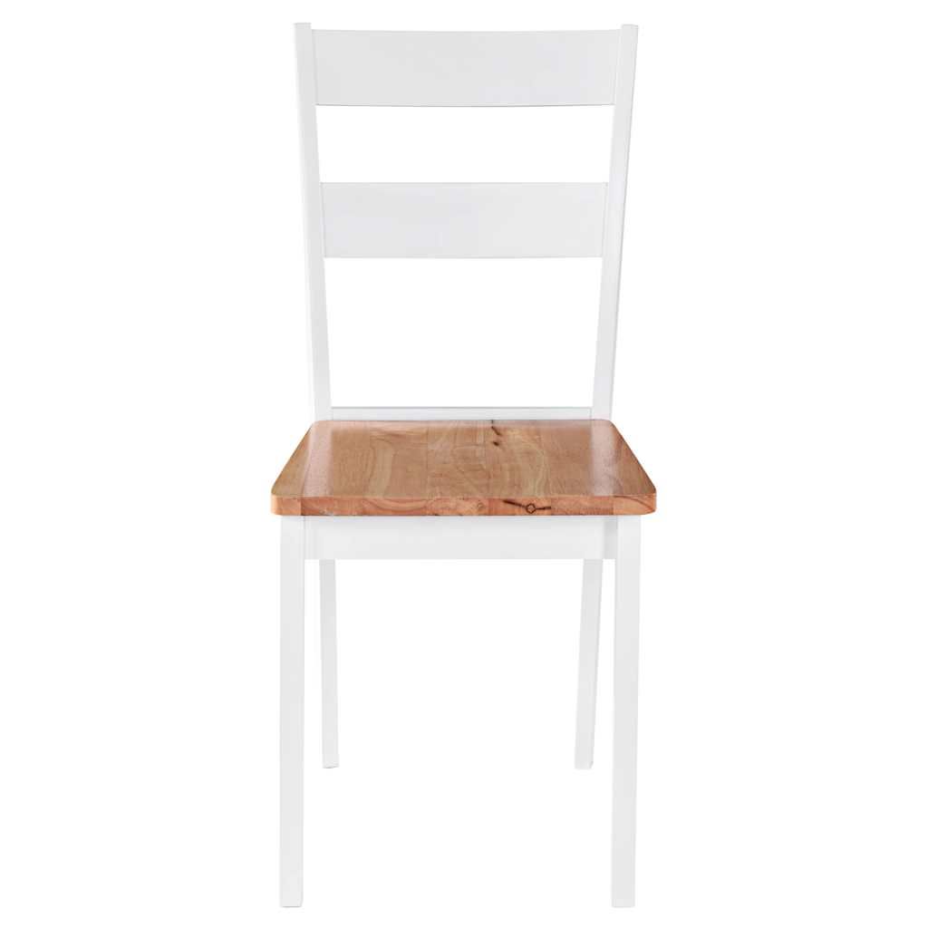 Sedie da Pranzo 2 pz Bianche in Legno Massello di Hevea vidaXL