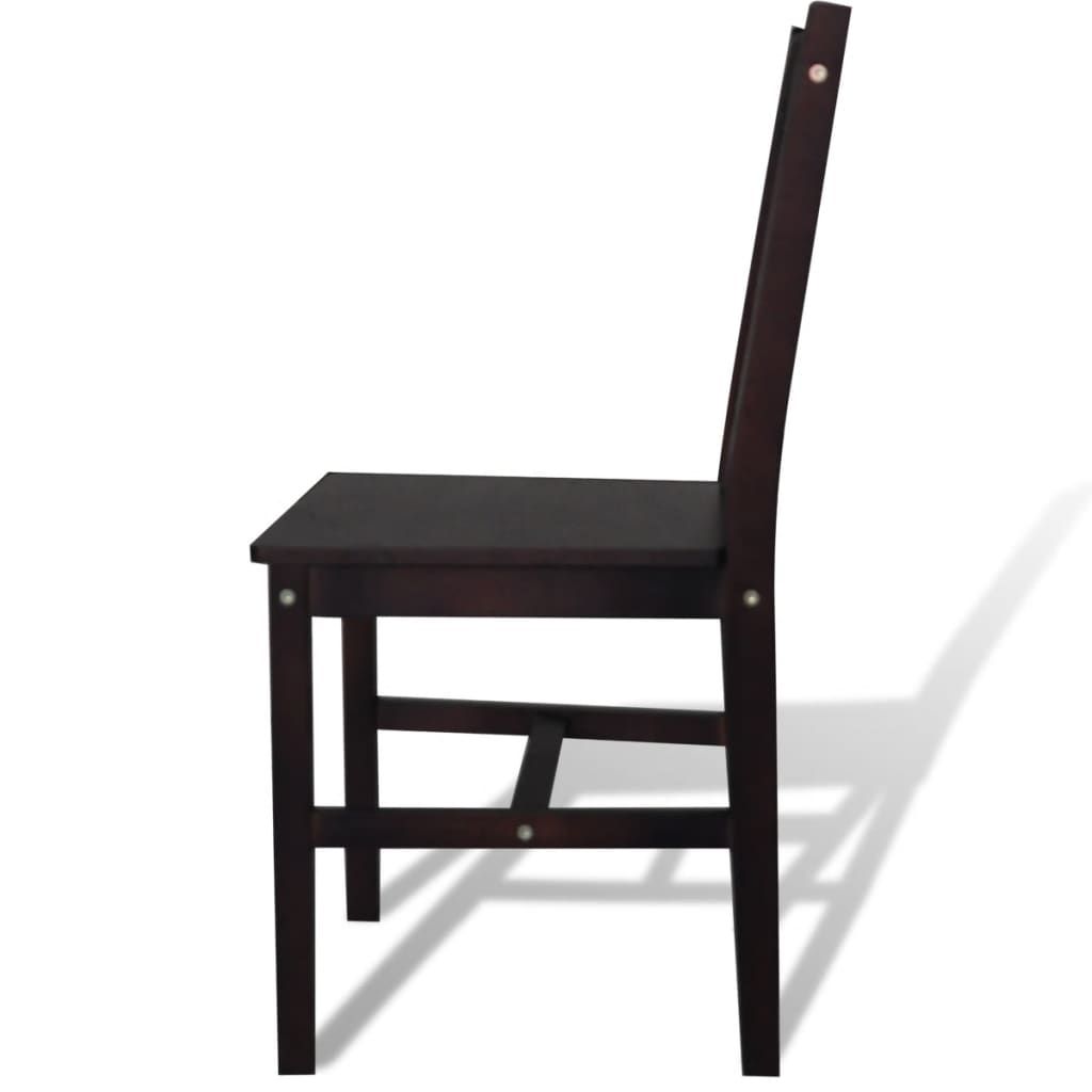 Sedie da Pranzo 6 pz Marrone Scuro in Legno di Pino vidaXL