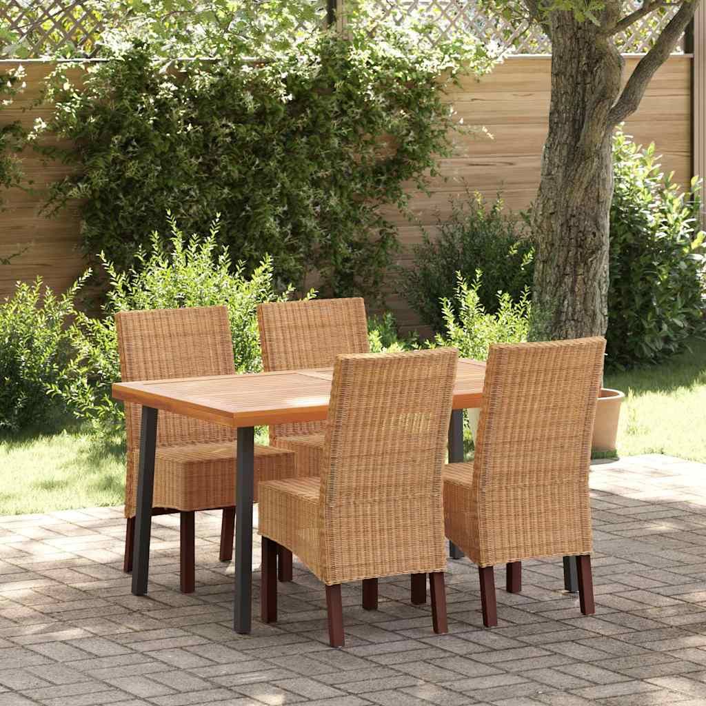 Sedie da Pranzo 4 pz Marroni in Rattan Naturale vidaXL