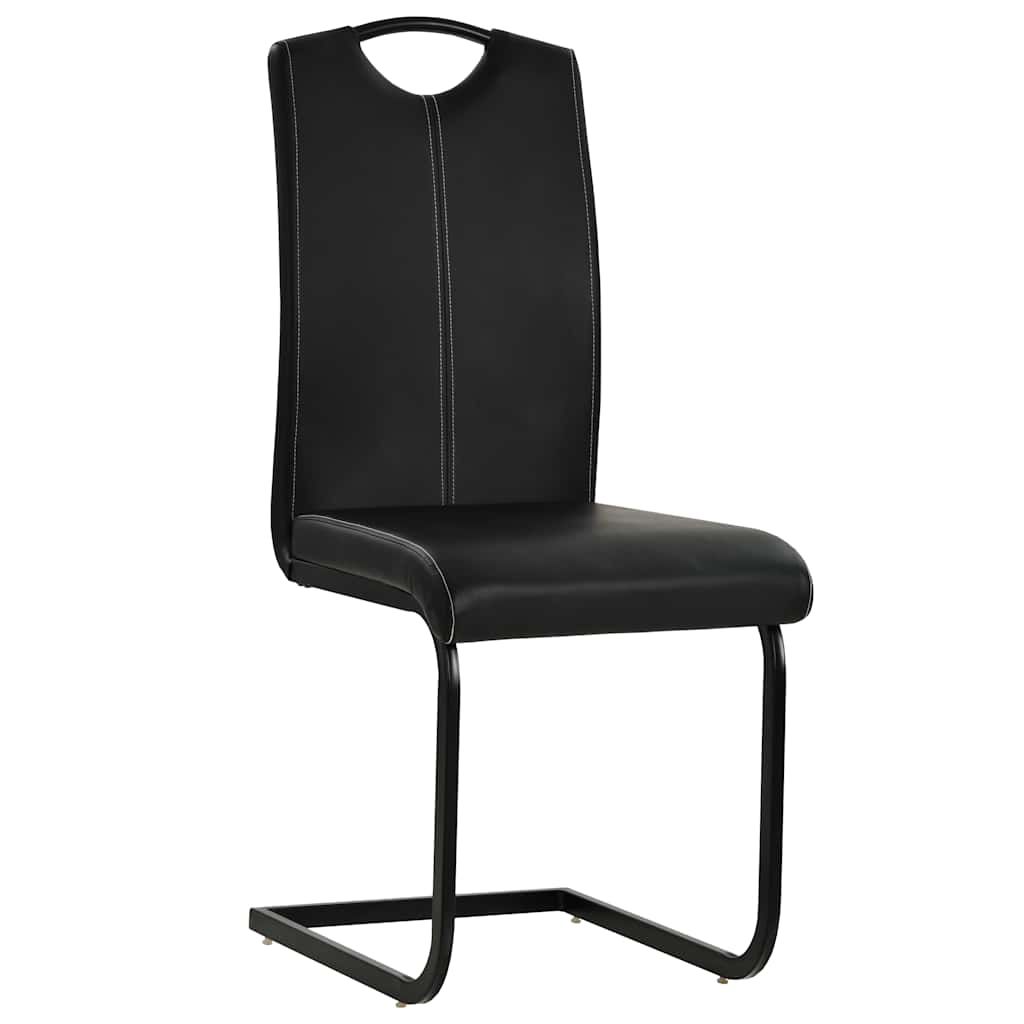 Sedie da Pranzo a Sbalzo 4 pz Nere in Similpelle vidaXL