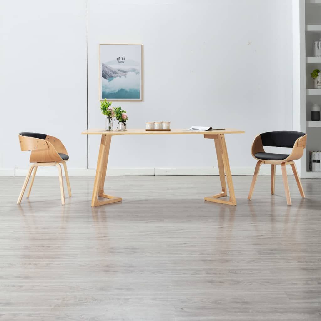 Sedia da Pranzo Nera in Legno Piegato e Similpelle vidaXL