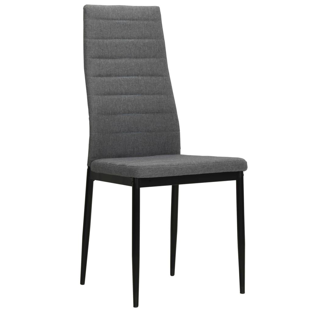 Sedie da Pranzo 4 pz Grigio Chiaro in Tessuto vidaXL