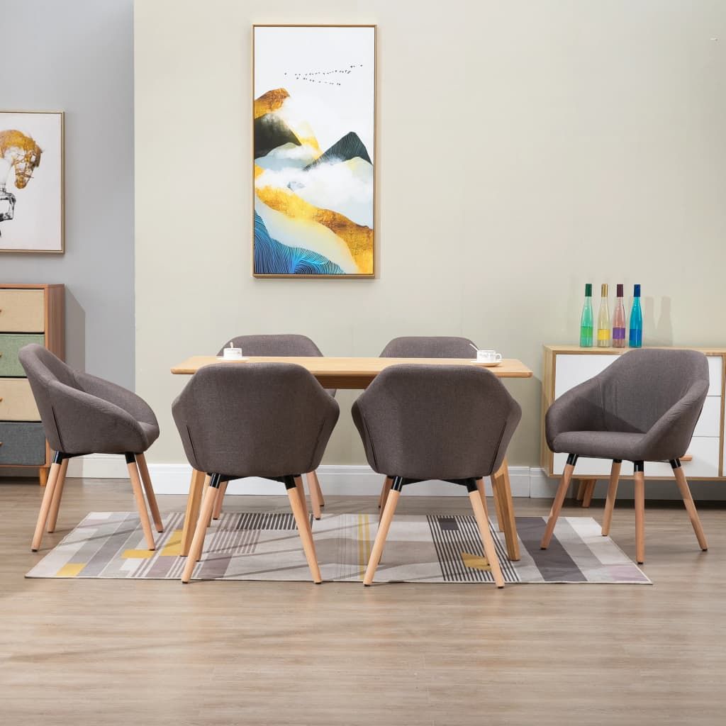 Sedie da Pranzo 6 pz Grigio Talpa in Tessuto vidaXL